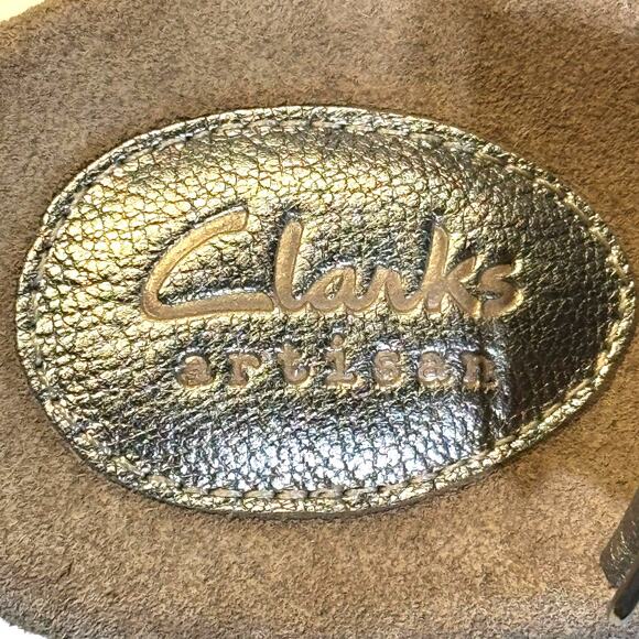 Clarks Annadel Eirwyn Cork Comfort Wedge Leather Sandal Women 9.5M Gold Metallic - Picture 5 of 7